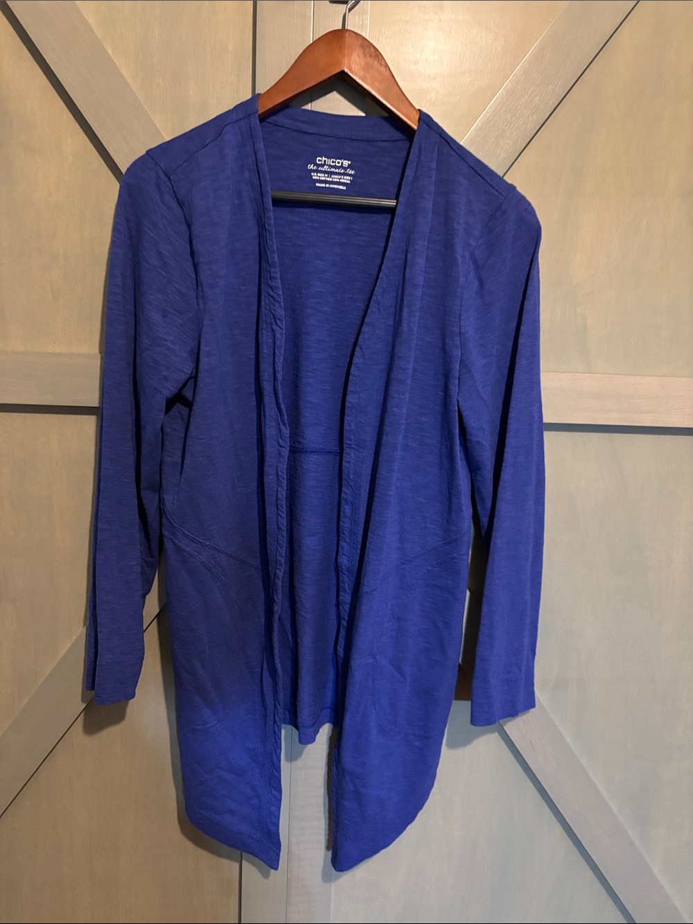 Chico's Open-Front Cardigan Sweater in Royal Blue
